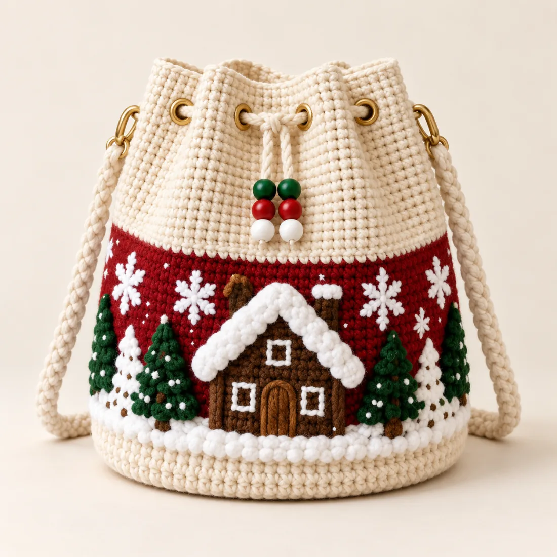 Bolsa de Natal em Crochê